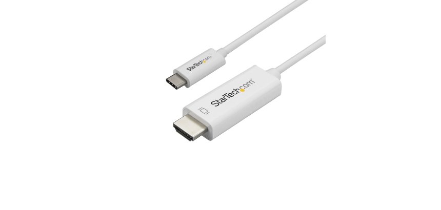 StarTech.com Adaptateur USB-C vers HDMI de 1m - Câble Vidéo USB Type C vers HDMI 2.0 - 4K60Hz - Compatible Thunderbolt 3 - Convertisseur USB-C à HDMI - DP 1.2 Alt Mode HBR2 - Blanc