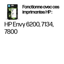 HP Pack de 2 cartouches authentiques d'encre noire/trois couleurs 303