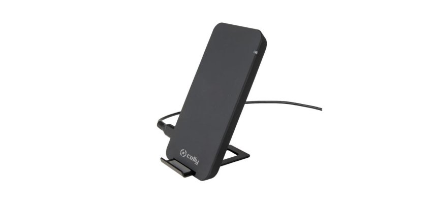 Celly WLFASTSTANDBK cargador de dispositivo móvil Smartphone Negro CC Cargador inalámbrico Interior