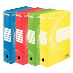 Boîte archives esselte vivida carton ondulé recyclable a4 2 50x80x352mm parois doubles dos 80mm livré plat ass - 10 un
