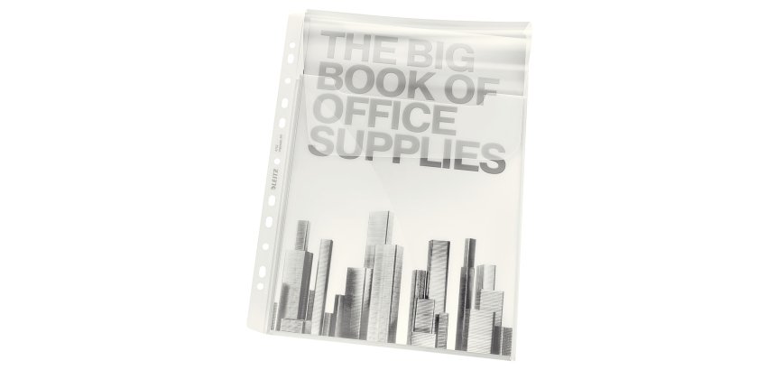 Pochette perforée Maxi avec rabat, A4, PP, transparent