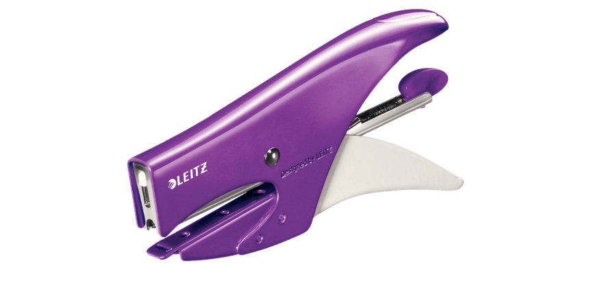 Pince à agrafer leitz 5531 wow métal 82x24x160mm 15f agrafes n.10 coloris violet métallisé