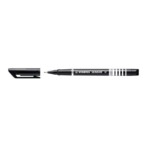 Stylo-feutre pointe moyenne sur amortisseur (0,7 mm) - Noir