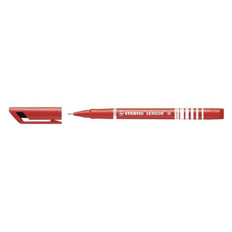 Stylo-feutre pointe moyenne sur amortisseur (0,7 mm) - Rouge