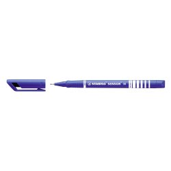 Stylo-feutre pointe moyenne sur amortisseur (0,7 mm) - Bleu