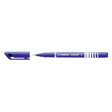 Stylo-feutre pointe moyenne sur amortisseur (0,7 mm) - Bleu