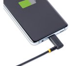StarTech.com 15cm USB-A naar USB-C Laadkabel, Robuuste Haakse Fast Charge & Sync Kabel, 3A, USB 2.0, TPE Mantel en Aramidevezels - Zwarte USB Oplaadkabel