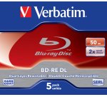 Verbatim BD-RE DL 50GB 2 x 5 Pack Jewel Case 5 pz