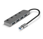 Lindy 43309 hub de interfaz USB 3.2 Gen 1 (3.1 Gen 1) Type-A 5 Mbit/s Gris