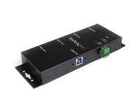 StarTech.com Hub Concentrador USB 3.0 de 4 Puertos - 5Gbps - Ladrón USB-A Industrial de Metal - de Montaje en Carril DIN, Pared o Escritorio - Hub de Expansión TAA