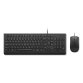 Lenovo Essential Wired Combo Black US Euro tastiera Mouse incluso Universale USB Nero