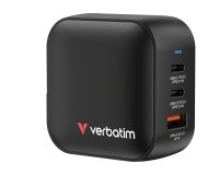 Verbatim Mini GaN Charger 70W 3 Port US plug with EU and UK adaptors