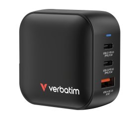 Verbatim Mini GaN Charger 70W Universale Nero AC Ricarica rapida Interno