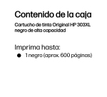 HP Cartucho de tinta Original 303XL negro de alta capacidad