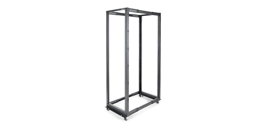 StarTech.com 42U 4-Post Server Rack, 19in Open Frame Rack with 40in (101cm) Mounting Depth and 1323lb (600kg) Weight Capacity, Mobile or Floor Mount IT Rack