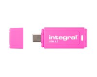 Integral Neon-C INFD128GBNEONCPK3.2 lecteur USB flash 128 Go USB Type-C 3.2 Gen 1 (3.1 Gen 1) Noir