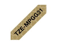 Brother TZE-MPGG31 ruban d'étiquette Noir sur or