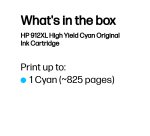 HP 912XL High Yield Cyan Original Ink Cartridge