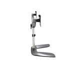 StarTech.com Dual Monitor Stand - Ergonomic Desktop Monitor Stand for up to 32" (17.6lb/8kg) VESA Displays - Free-Standing Articulating Universal Computer Monitor Mount - Adjustable Height - Silver