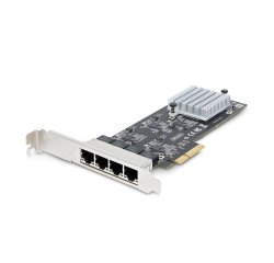 StarTech.com Tarjeta PCI Express de Red Ethernet 4 Puertos NBASE-T 2,5G - NIC I225-V - Tarjeta de Red de 4 Puertos para Ordenador de Sobremesa - Tarjeta PCIe de Red LAN
