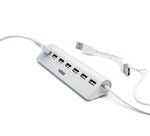 Nilox HUB sobremesa de aluminio con 7 puertos USB 2.0