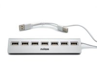 Nilox HUB sobremesa de aluminio con 7 puertos USB 2.0