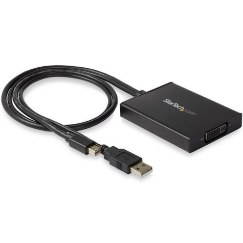 Adaptador Mini DisplayPort a DVI de Enlace Doble - Alimentado por USB - Negro