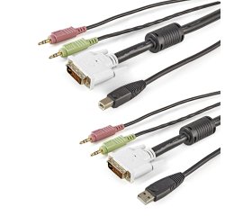 StarTech.com Cable KVM 4 en 1 de 1,8m con DVI USB Audio y Micrófono