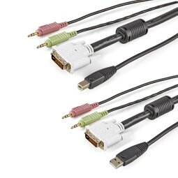 StarTech.com Cable KVM 4 en 1 de 1,8m con DVI USB Audio y Micrófono