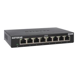 NETGEAR GS308-300PES switch No administrado L2 Gigabit Ethernet (10/100/1000) Negro