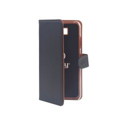 Celly Wally custodia per cellulare 15,2 cm (6") Custodia a libro Nero, Marrone