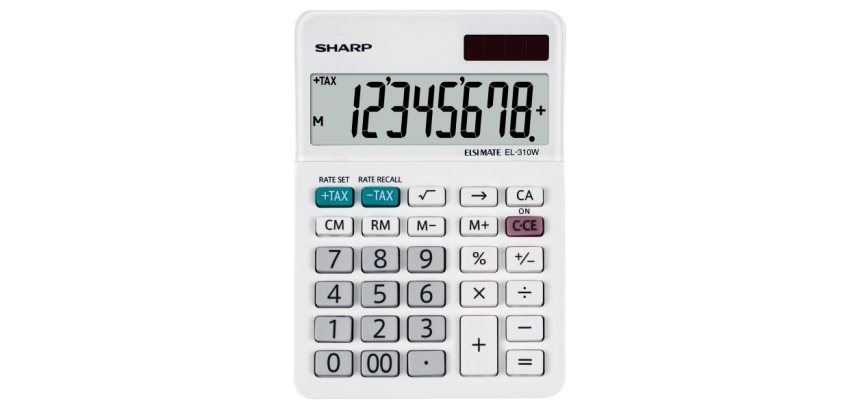 Sharp EL-310W calcolatrice Desktop Calcolatrice finanziaria Bianco
