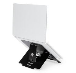 R-Go Tools Soporte para portátil R-Go Riser Flexible, elevador plegable ajustable para portátil, ergonómico, aluminio Hylite, negro