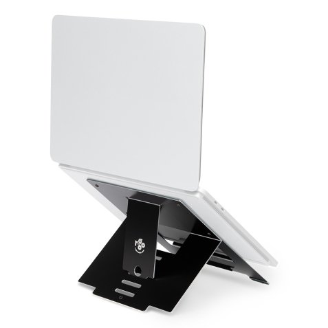 R-Go Tools Soporte para portátil R-Go Riser Flexible, elevador plegable ajustable para portátil, ergonómico, aluminio Hylite, negro