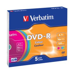 Verbatim DVD-R Colour 4,7 Go 5 pièce(s)