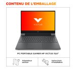 HP Victus Gaming 15-fb3038nf Copilot+ PC AMD Ryzen™ 7 7445H Ordinateur portable 39,6 cm (15.6") Full HD 16 Go DDR5-SDRAM 512 Go SSD NVIDIA GeForce RTX 3050 Wi-Fi 6 (802.11ax) Windows 11 Home Noir