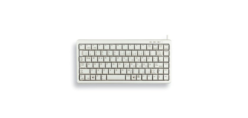 CHERRY G84-4100 COMPACT KEYBOARD Clavier filaire miniature, USB/PS2, gris clair, AZERTY - FR