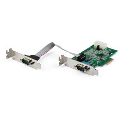 StarTech.com Scheda adattatore seriale PCI Express RS232 a 2 porte - Scheda controller host seriale PCIe RS232 - PCIe a seriale DB9 - 16950 UART - Scheda di espansione a basso profilo - Windows e Linux