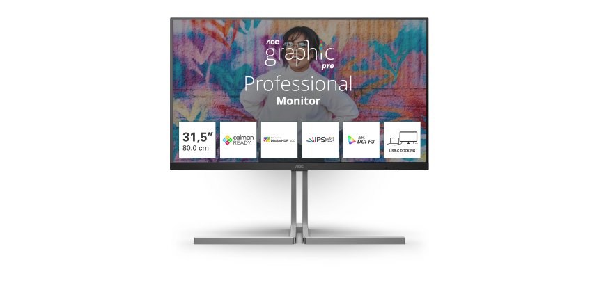 AOC U3 U32U3CV écran plat de PC 80 cm (31.5") 3840 x 2160 pixels 4K Ultra HD LCD Noir