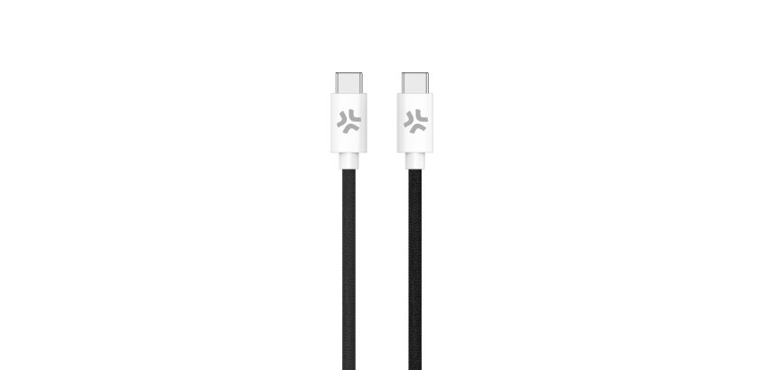 Celly USBCUSBCCOTTBK cable USB 1,5 m USB C 60 W Negro, Blanco