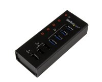 StarTech.com 4 Port USB 3.0 Hub (5Gbps) plus 3 Dedicated USB Charging Ports (2 x 1A & 1 x 2A) - Wall Mountable Metal Enclosure