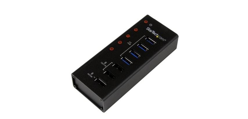 StarTech.com 4 Port USB 3.0 Hub plus 3 Ladeanschlüsse (2x 1A & 1x 2A) - Metallgehäuse zur Wandmontage