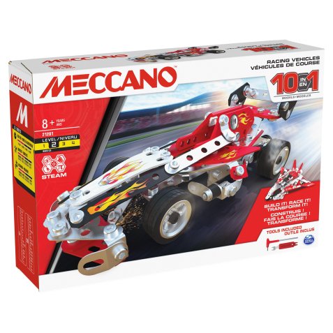 Meccano , Multimodello da 10, kit di costruzioni, Veicoli da Gara, 225 pezzi - dagli 8 anni