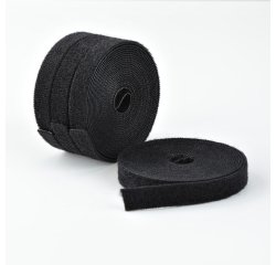 StarTech.com Pack of 4 Rolls of Self-Gripping Tape 4.6m, Width 1.3 cm, Black, Reusable Cable Ties Cut to Length, Fastening Tape, Adjustable Fabric Straps, Bulk Roll