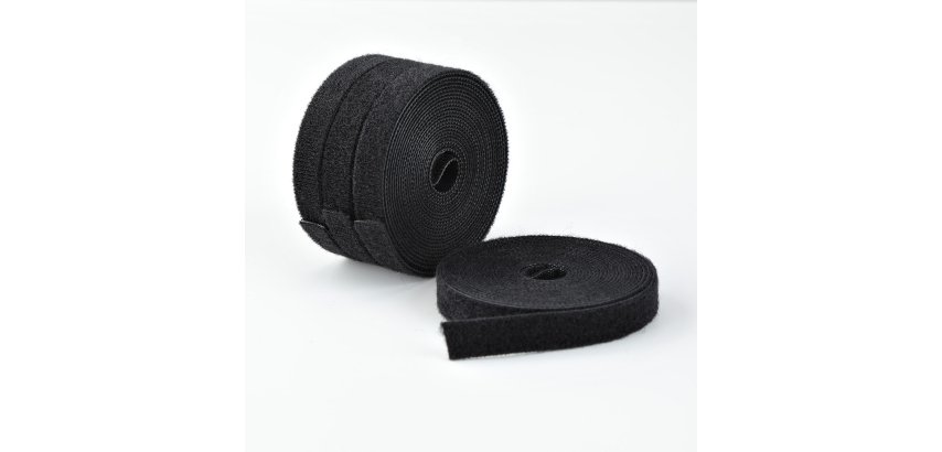 StarTech.com 4-pack 15ft (4.6m) Hook and Loop Roll, 0.5in Wide, Black, Cut-to-Size Reusable Cable Ties, Fastener Tape, Adjustable Fabric Wraps, Bulk Roll