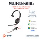 HP Poly Blackwire 5210 Monaural USB-C Headset +3.5mm Plug +USB-C/A Adapter (Bulk)