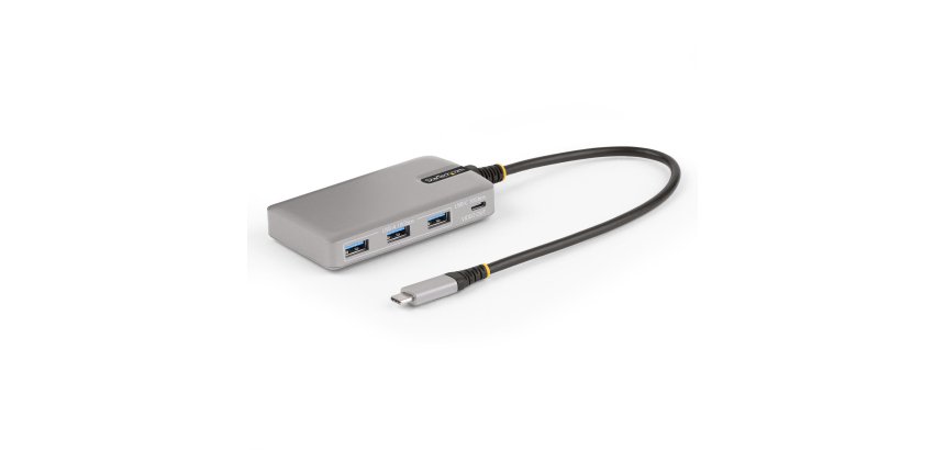 StarTech.com 4-Port USB-C Hub with USB-C DP Alt Mode Video Output 4K 60Hz - 3x USB-A, 1x USB Type-C, 100W Power Delivery Pass-Through, USB 3.2 10Gbps, 1ft/30cm Cable, Portable USB Hub