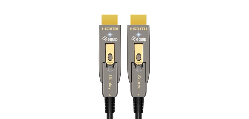 Equip HDMI 2.0 Detachable Type D + A Active Optical Cable, 15m, 4K/60Hz