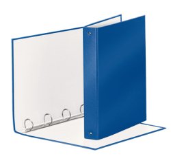 Raccoglitore Meeting - 22 x 30 cm - 4 anelli tondi 30 mm - dorso 4 cm - PP - blu metallizzato - Esselte