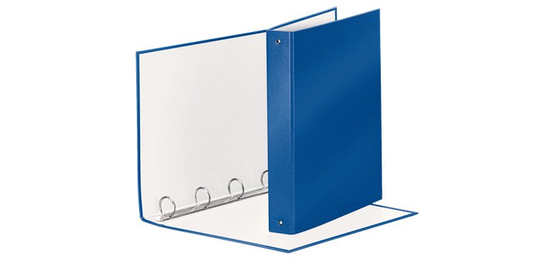 Raccoglitore Meeting - 22 x 30 cm - 4 anelli tondi 30 mm - dorso 4 cm - PP - blu metallizzato - Esselte